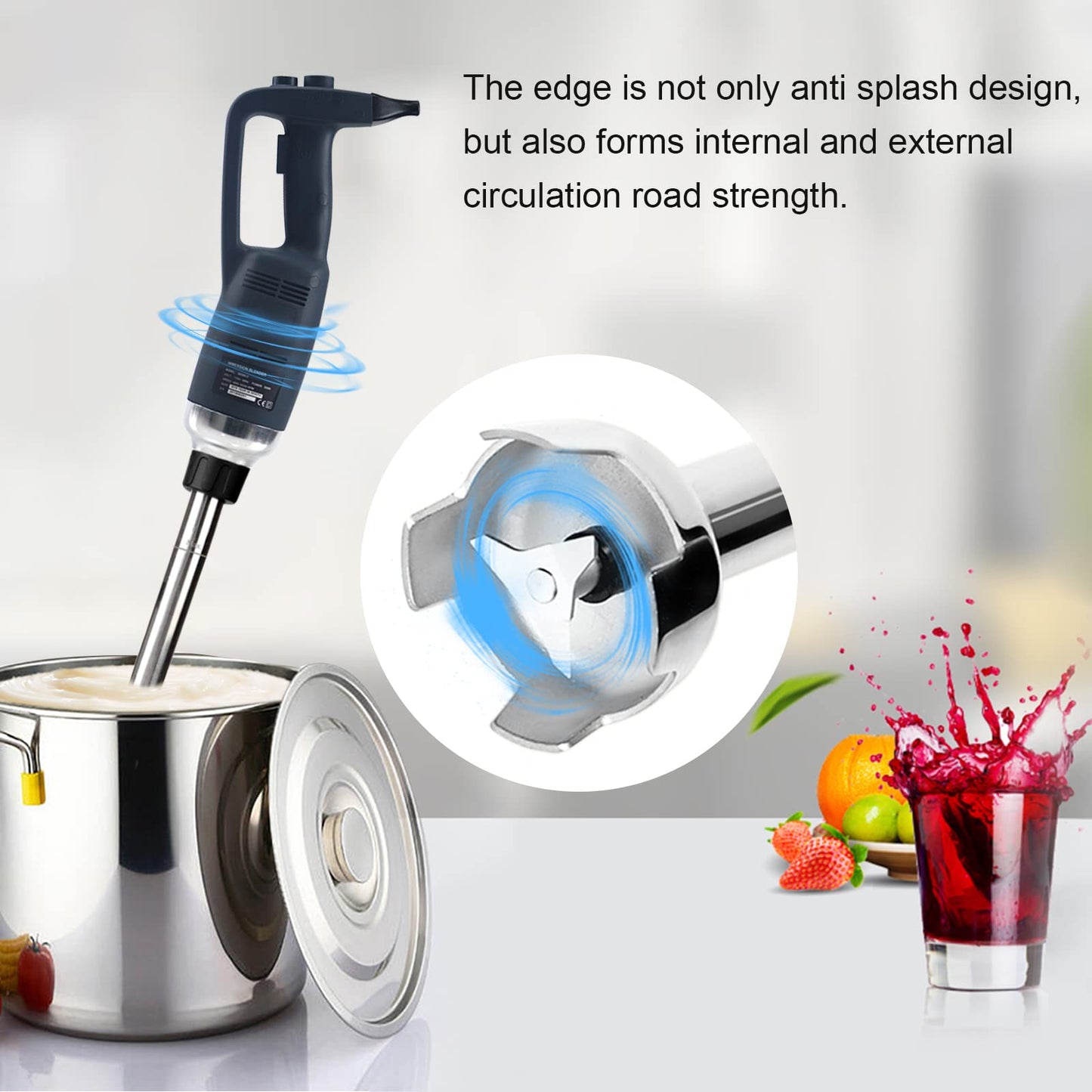 libai 18 in Heavy Duty Big Stix Immersion Blender Handheld Kitchen, Hand Blenders for Kitchen, Commercial Mixer Electric, 500W Removable Shaft 2500rpm to 15000rpm, Emulsifier Blender Handheld
