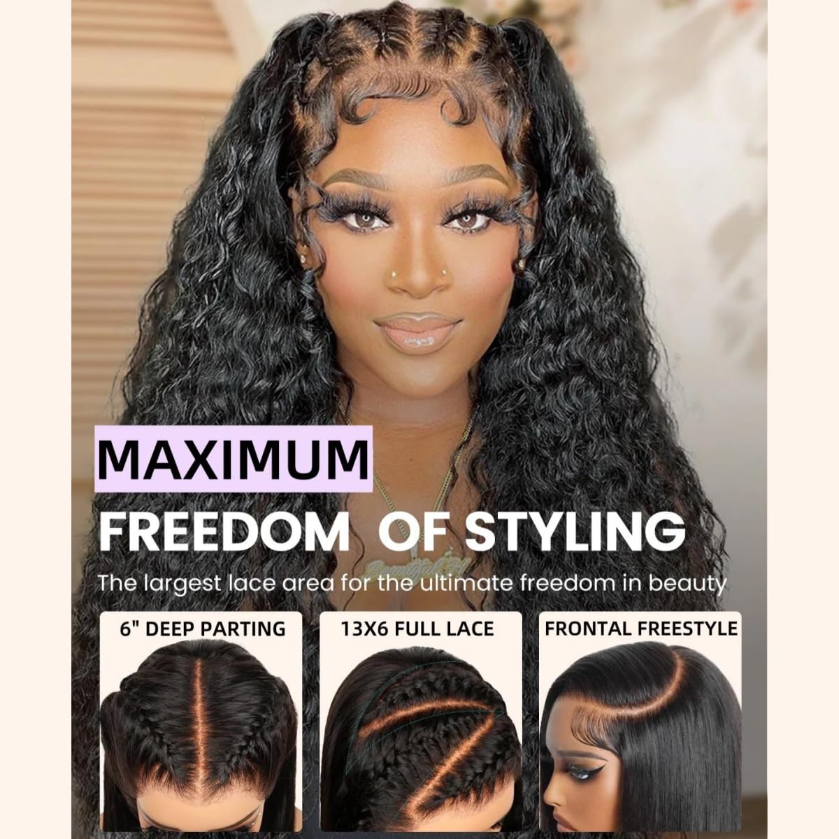 34inch 13x6 Glueless Wigs Invisible Strap Snug Fit Ready to Wear SKINLIKE HD Lace Front Wigs Human Hair 220 Density Pre Plucked