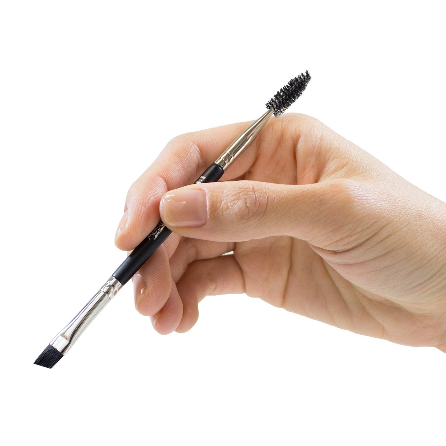 Aesthetica Pro Series Double Ended Eyebrow Brush & Spoolie - Angled Brow Brush for Precision Application & Blending of Eye Brow