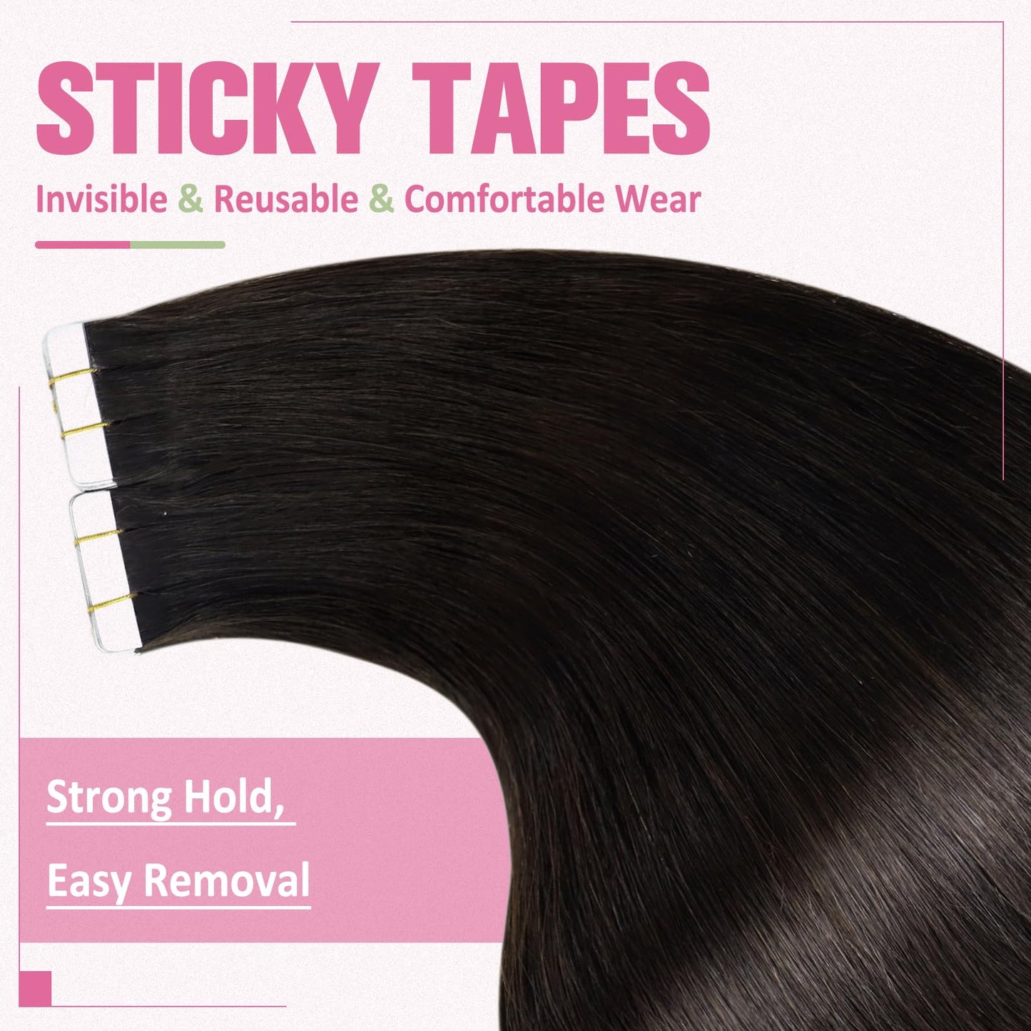 YoungSee Tape in Hair Extensions Real Human Hair Dark Brown Tape Extensions Human Hair Brown 22In Tape in Human Hair Extensions