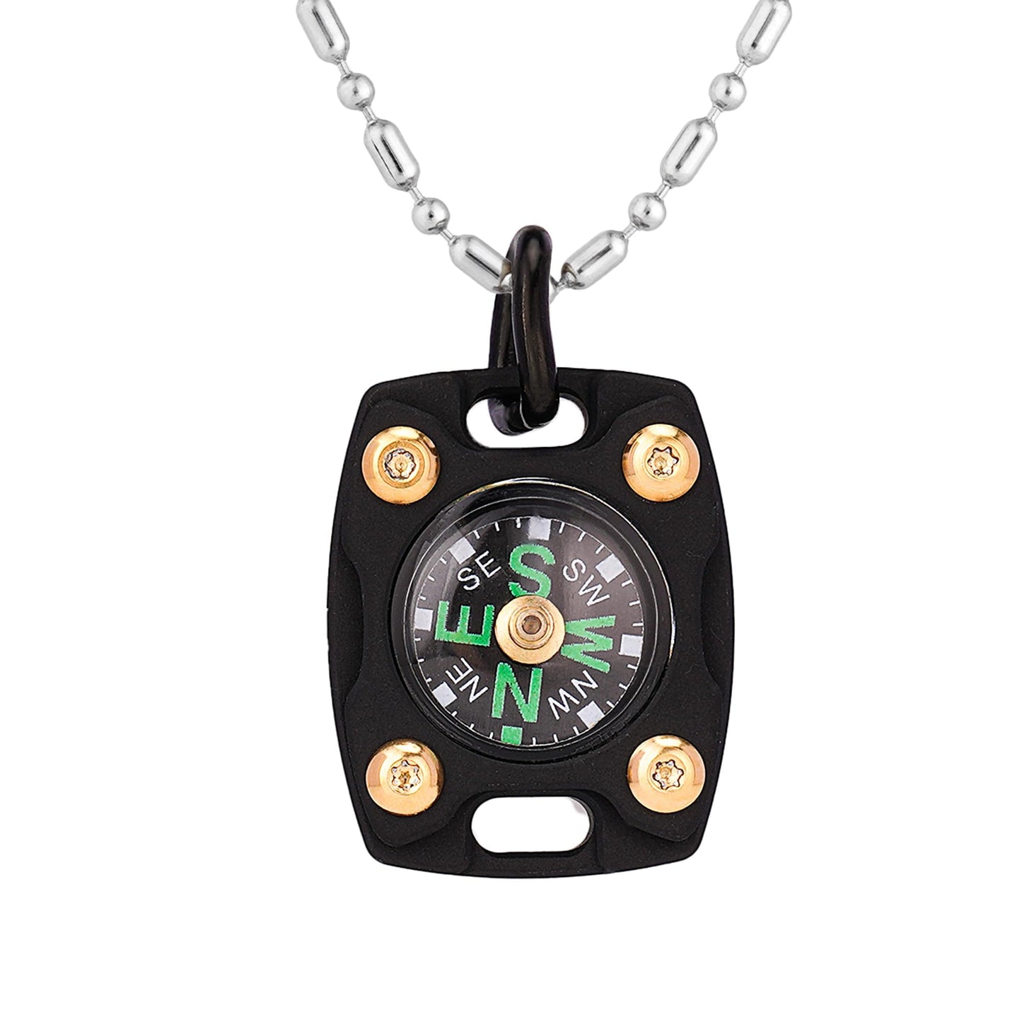 MecArmy CMP2 Titanium Black Mini Compass, Pocket Compass Hiking Survival, Small IPX5 Waterproof, Glow-in-The-Dark, Compact, Neck
