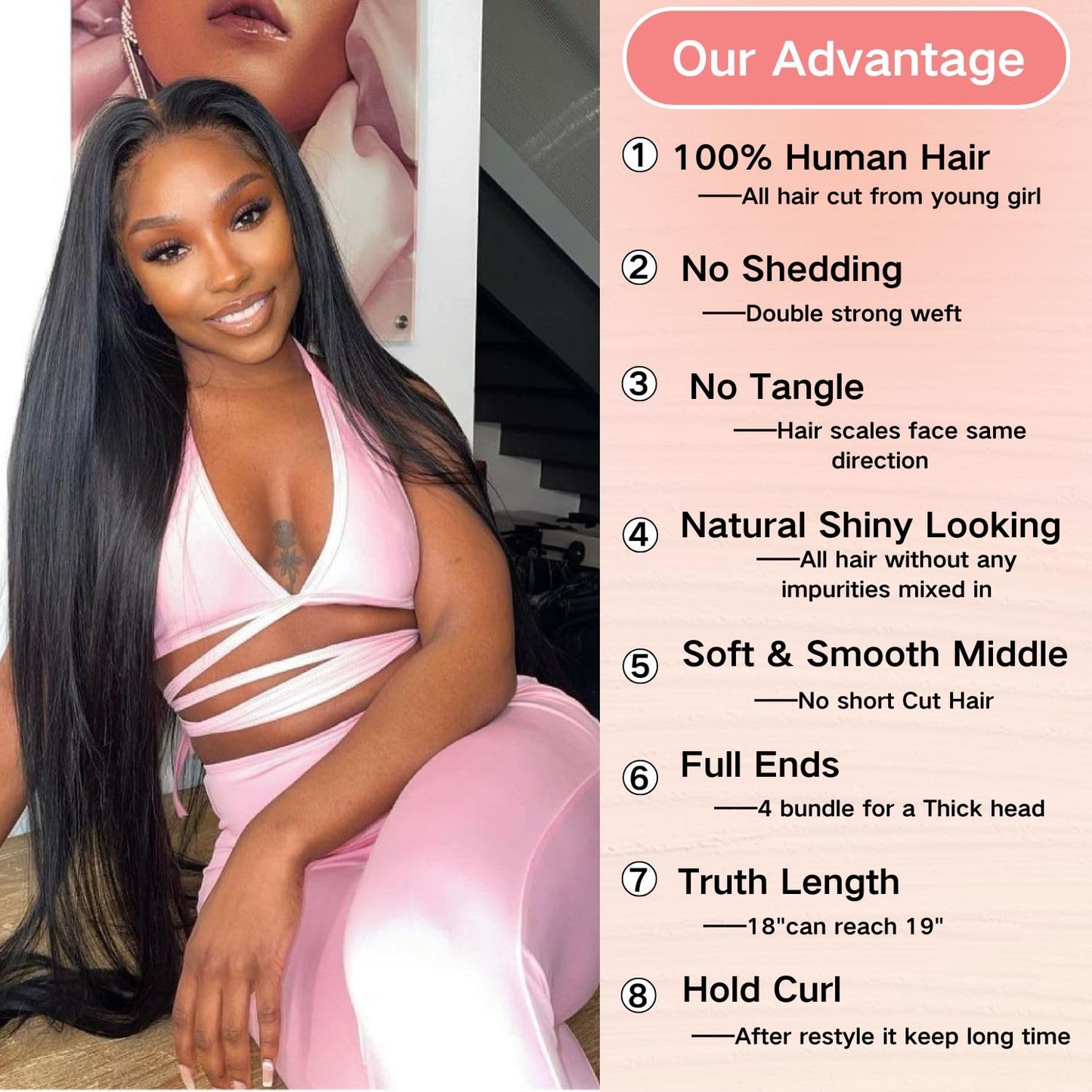 12A Human Hair Bundles Straight 20 Inch One Bundle 100% Unprocessed Brazilian Virgin Hair Bundles Double Weft Weave Bundles Huma