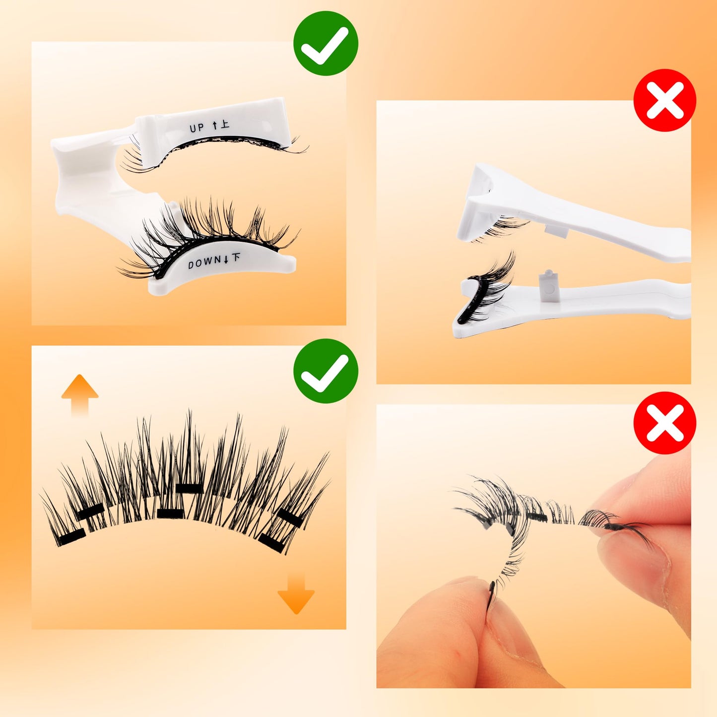 GEMERRY Magnetic Eyelashes with Applicator Soft Magnetic Lashes Natural Look No Glue Needed Lash Applicator Tool Kit DIY at Home