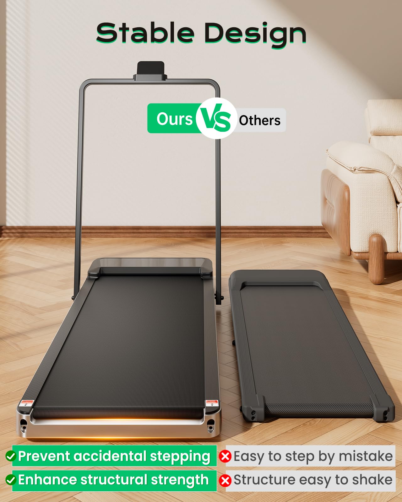 TREAFLOW Walking Pad,Treadmill with Incline for Home Office, 2.5HP Portable Under Desk Treadmill with 265 Lbs Capacity,Remote Control, Led Display, Light Black