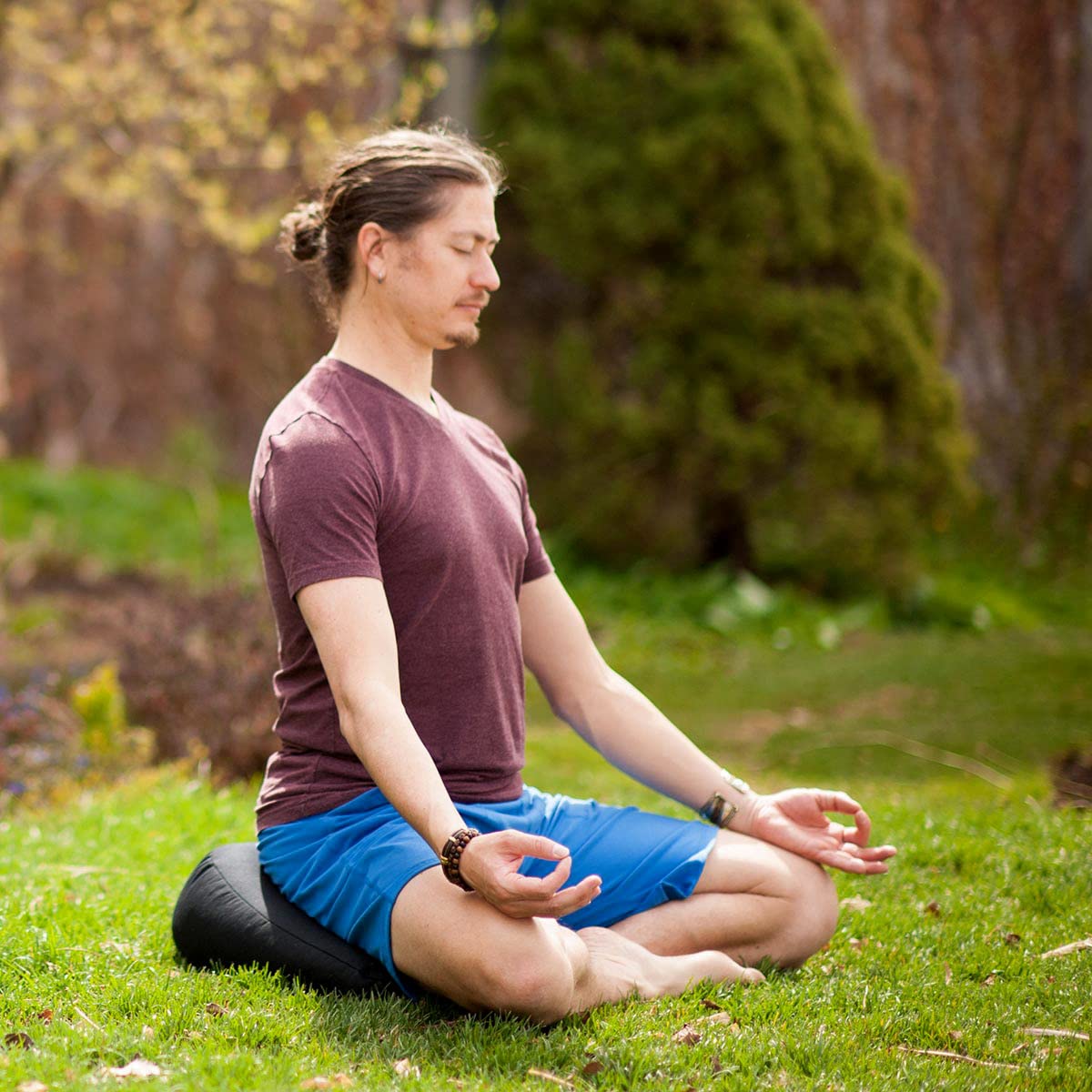 Hugger Mugger V-Shaped Meditation Cushion - Aqua - Provides Support in Cross-Legged Sitting, Promotes Healthy Posture, Handmade in the USA