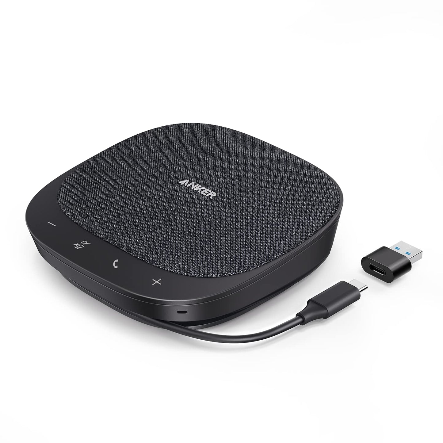 Anker PowerConf S330 USB Speakerphone, Conference Microphone for Home Office, Smart Voice Enhancement, Plug and Play, 360 Voice