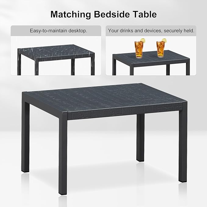 PURPLE LEAF Patio Lounge Chair Set for 2 Outdoor Chaise Lounge with Adjustable Backrests and Wheels Aluminum Reclining Pool Chair for Outside Yard Poolside Table Included, Teal
