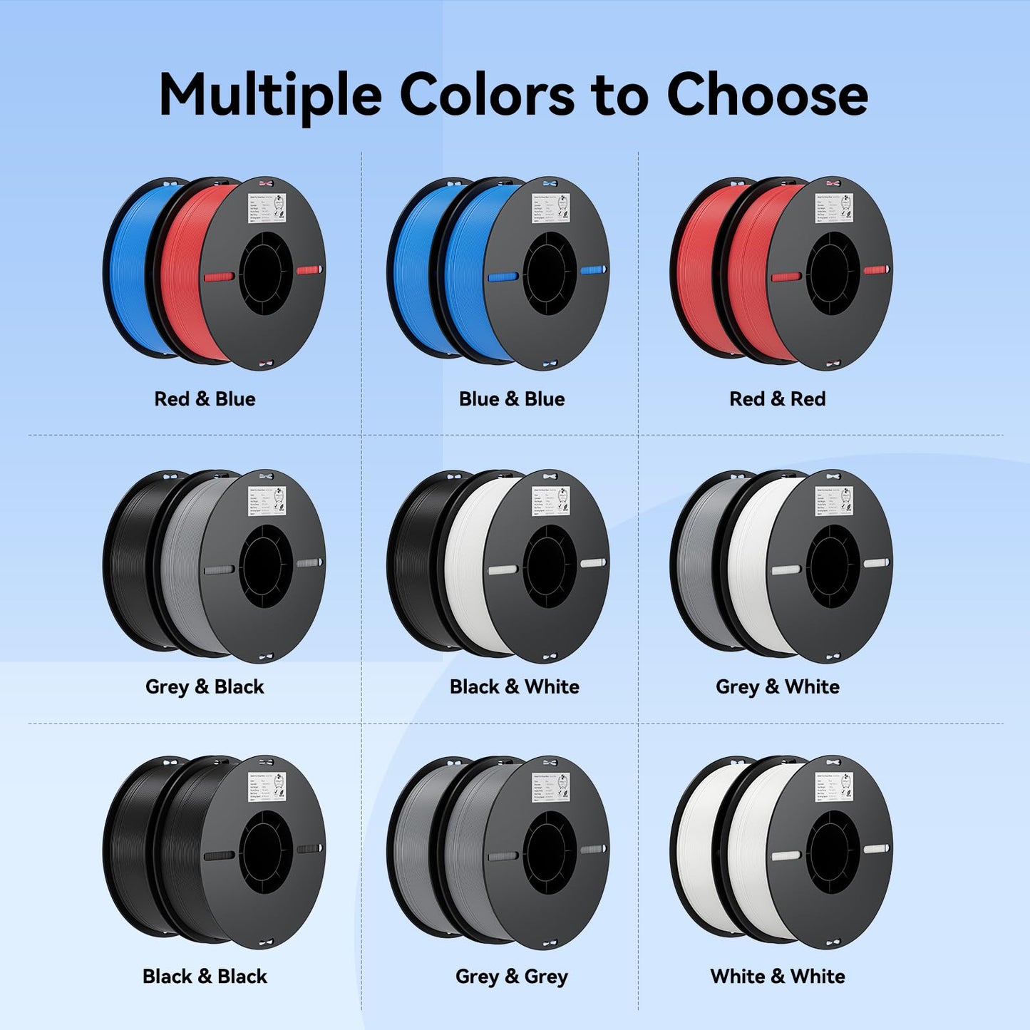 Creality Ender 3 V3 SE 3D Printer Bundle with PLA Filament 4 Packs(Black+White+Red+Blue)