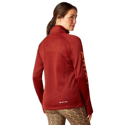 ARIAT Women's Tek Team 1/2 Zip Sweatshirt - Fired Brick, Small