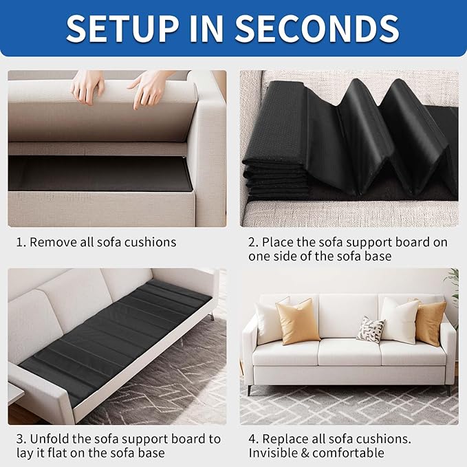 THMINS Heavy Duty Sofa Cushion Support Board for Sagging Sofas, 21.5''x 78'' Laminated Wood Sofa Cushion Support Board, Deep Support and Seat Protection