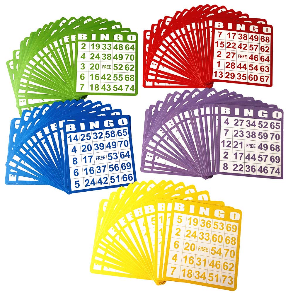 Yuanhe 100 Bingo Game Cards - Disposable Reusable Paper Sheets for Kids Party School Classroom Family Gathering Activity Casino Trip