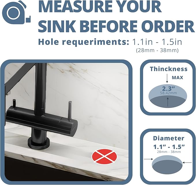 SBEN Built-in Kitchen Sink Soap Dispenser – Stainless Steel Pump, 17 oz Bottle and Extension Tube Kit 47", Upgraded Metal Check Valve, Countertop Hand Soap & Lotion Dispenser (Matte Black)