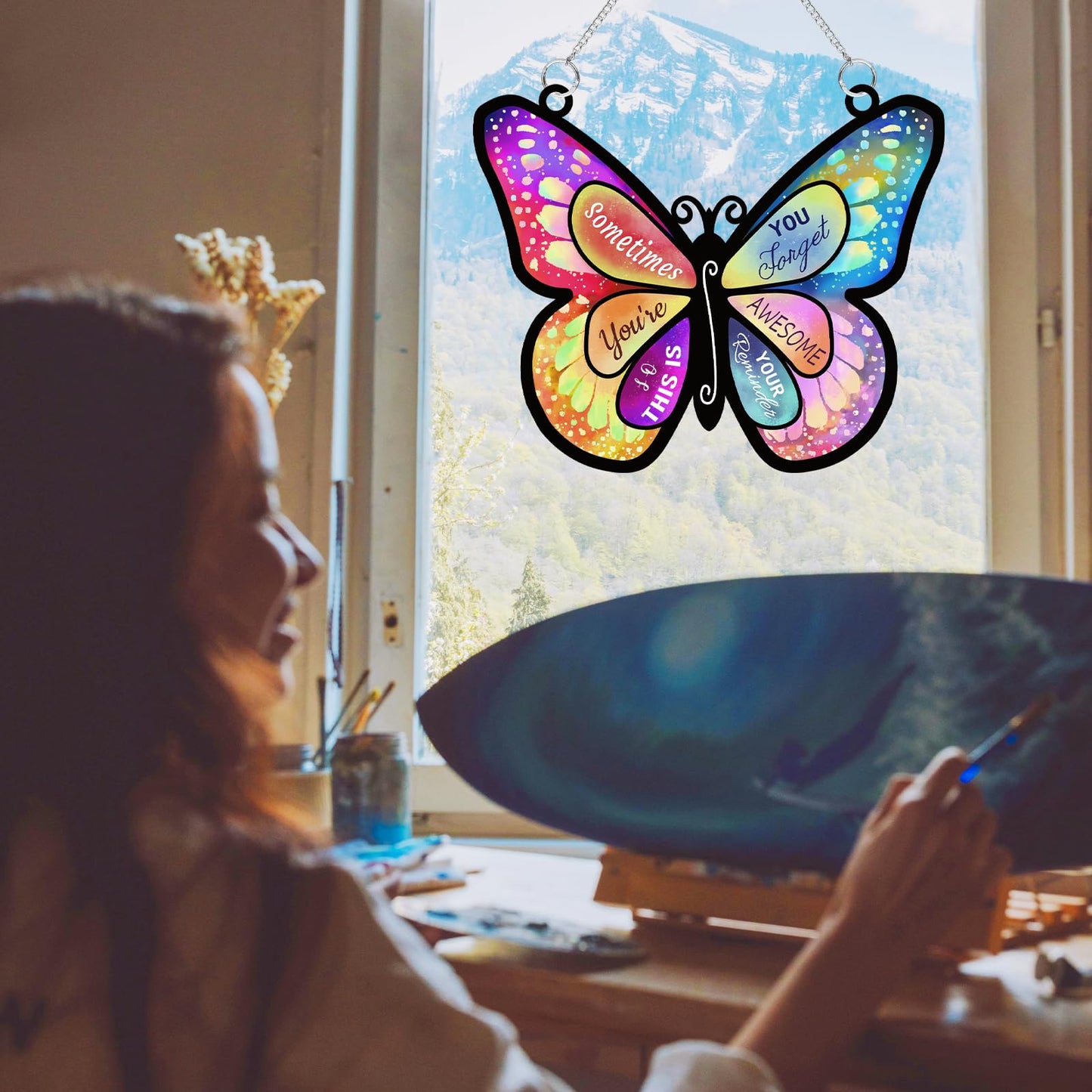 AurLova Best Friend Butterfly Gifts for Women Birthday, Inspirational Gifts for Friends Mom Sister Bestie Girl Female Coworker, Butterfly Home Decorative