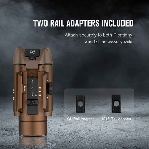 OLIGHT PL-3S Valkyrie 1000 Lumens Compact Weaponlight Rail-Mounted Tactical Light LED with Rail Locating Keys for 1913 Picatinny, GL Style (Black)