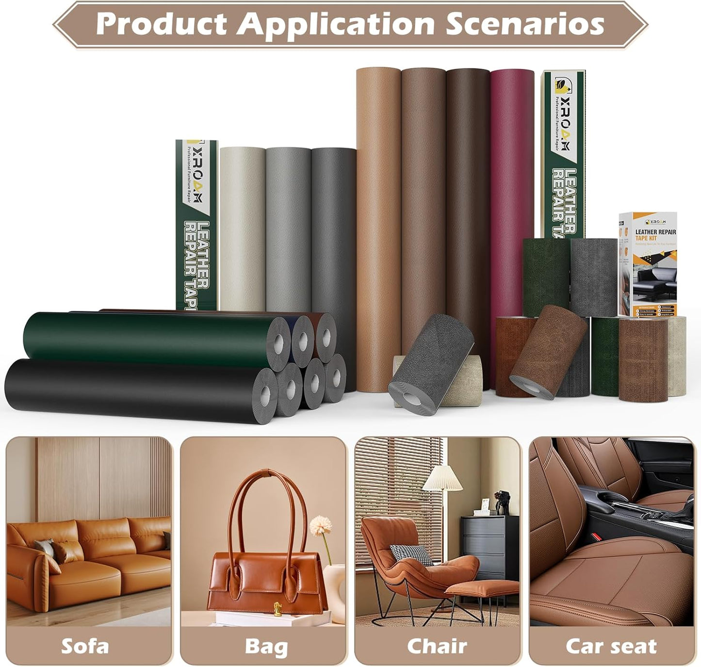 Leather Repair Tape, 16x79 inch Leather Patches for Furniture, Self Adhesive Leather Repair Patch for Sofas, Couches, Leather Covers, Seats, Chairs, Vinyl Repair Tape Black-Fine Grain