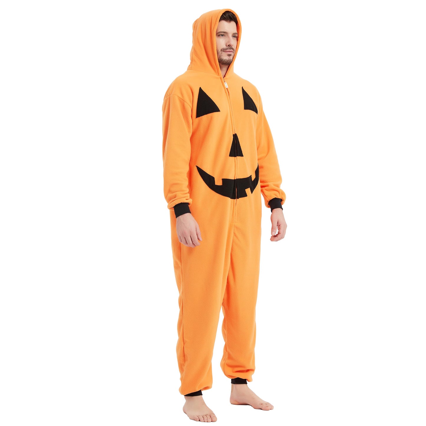 MAJ&COS Halloween Pumpkin Onesies Animal Pajamas Onesie Adult Cartoon Cosplay Christmas Costume For Women Men