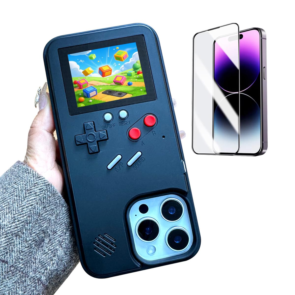ERAKOLE Game Phone Case for iPhone XR Retro Video Game Cover Funny Playable Design, Shockproof Protective Gamer Case for iPhone,