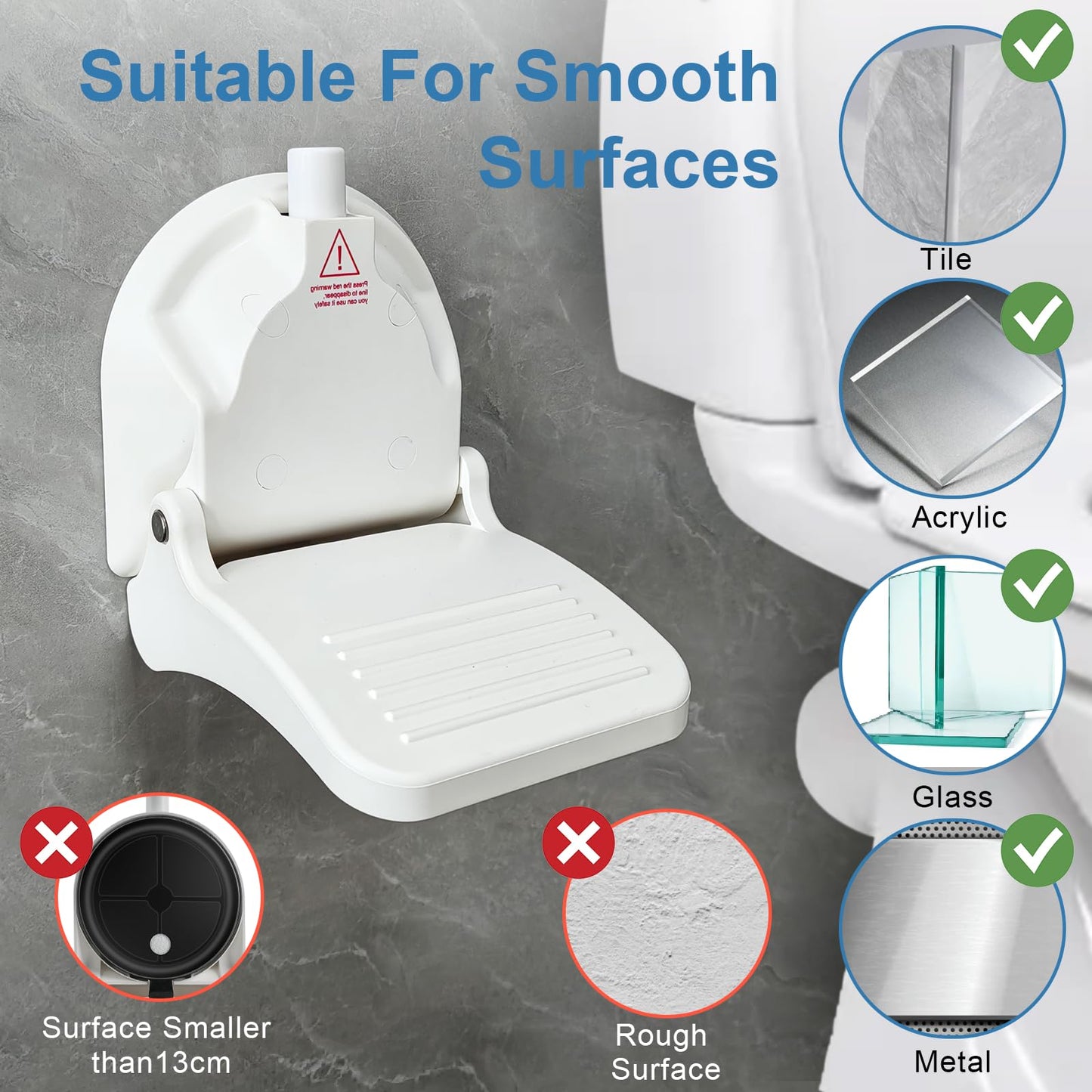 Shower Foot Rest for Shaving Legs, Handbanary Shower Foot Rest, All-in-one Shower Step with 5.12 Suction Cup, Foldable & Reusabl