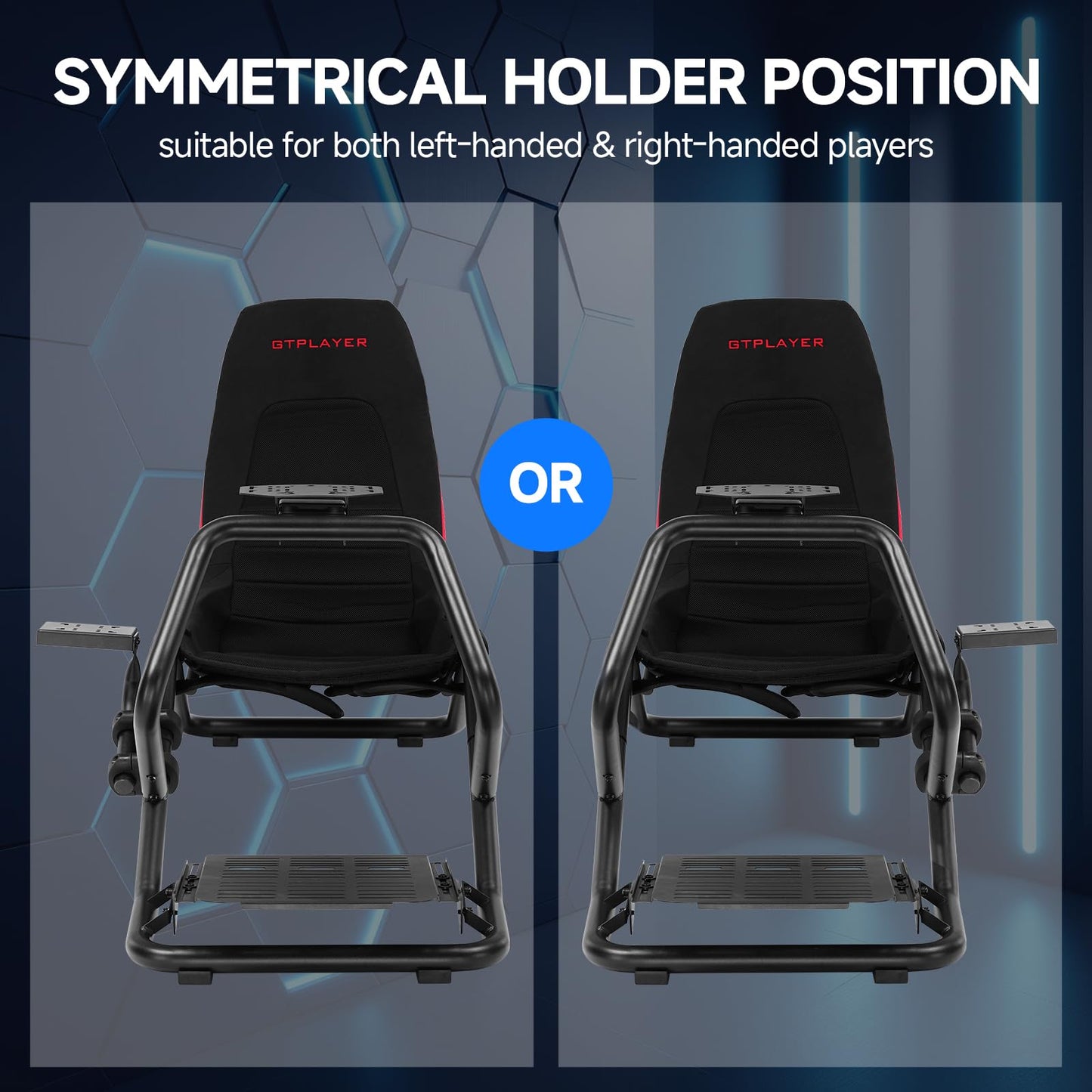 GTPLAYER Sim Racing Cockpit Adjustable for High Performance Racing Simulator Cockpit, Compatible with All Steering Wheels & Pedals on The Market, Supports PC & Console, Black