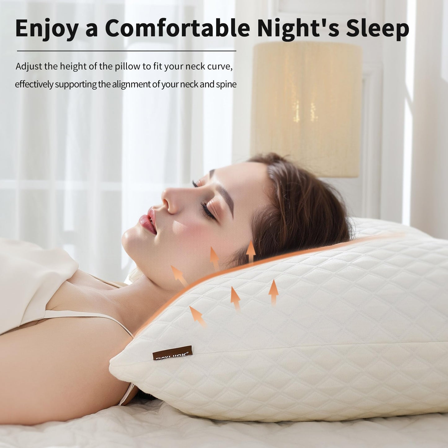 DAYLUCK Adjustable Bed Pillows Standard/Queen Size Set of 2 - Cooling Bed Pillows for Sleeping Shredded Memory Foam Pillows, Bedding for Side/Back/Stomach Sleepers (Washable Removable Cover)