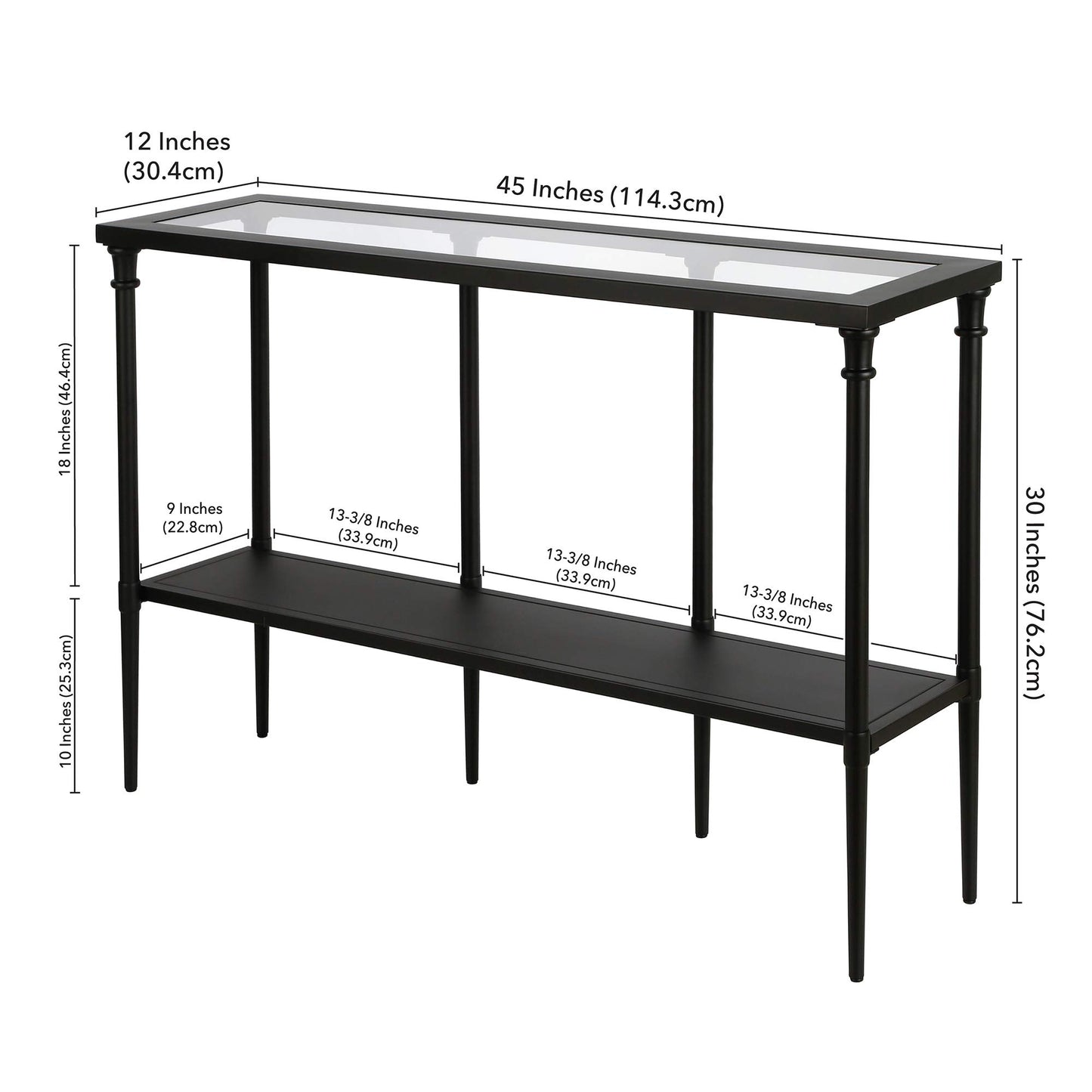 Dafna 45'' Wide Rectangular Console Table in Blackened Bronze