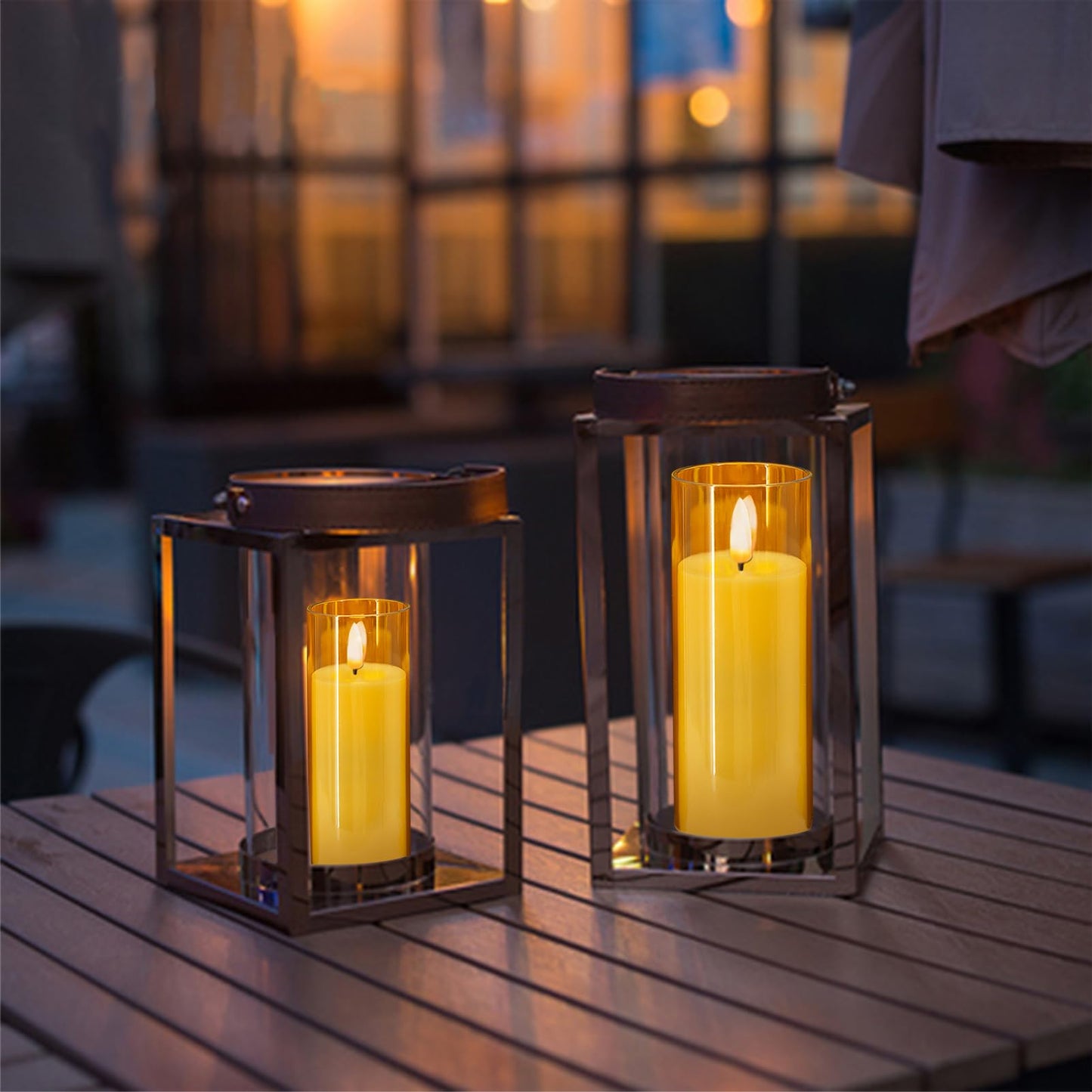 Sudifor Amber Flickering Flameless Candles, 9 Pack Battery Operated Candles with Flickering Flame, Led Pillar Candles with 2 Remote and Timer for Party/Hotel/Wedding/Birthday/Home Decoration
