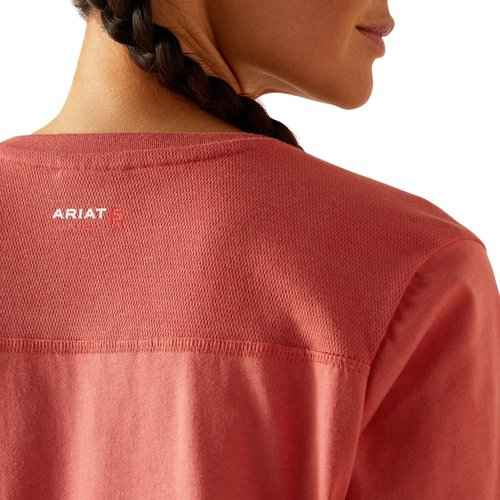ARIAT Women's Fire Resistant AC Crew Top, Mineral Red, X-Large