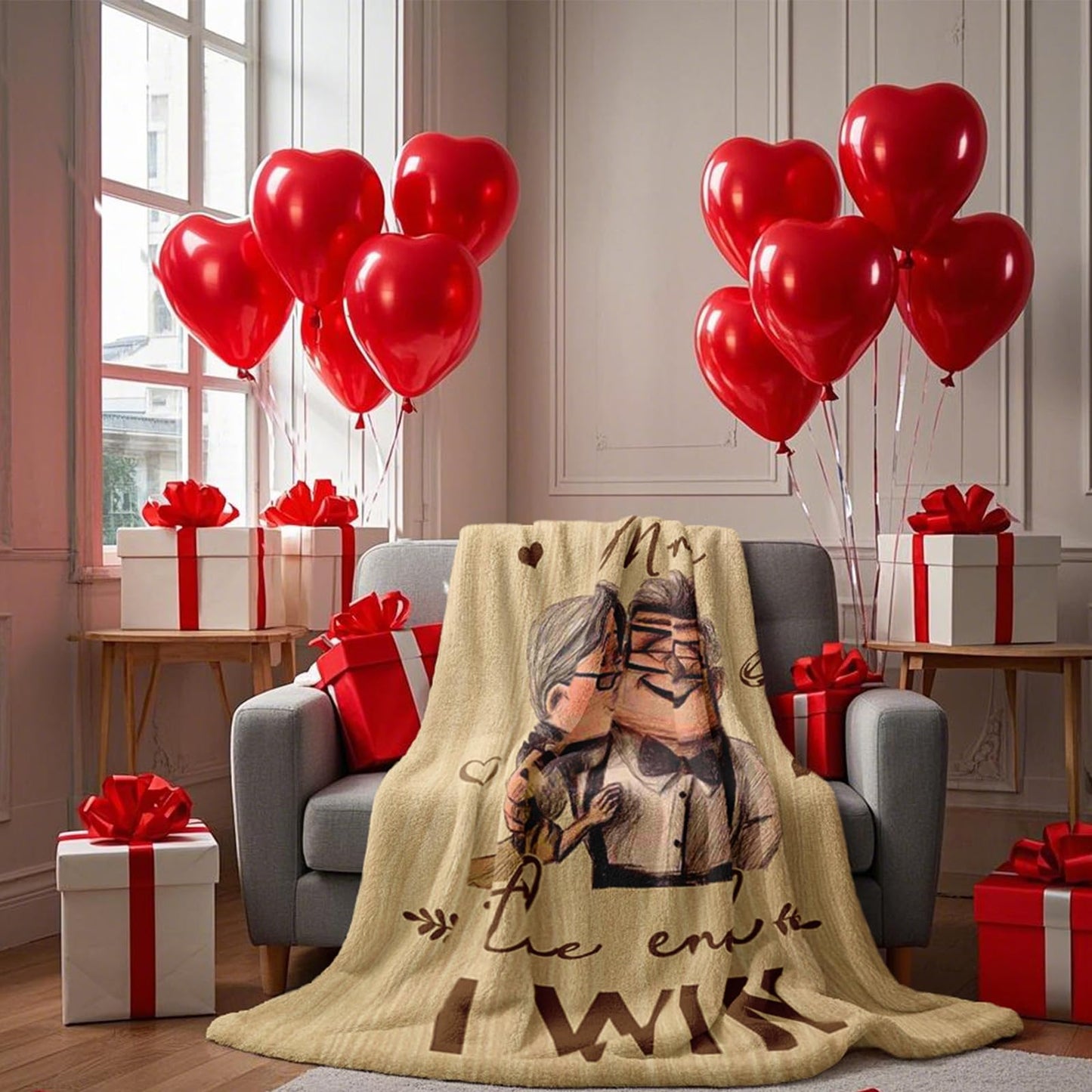 Neuturs I Love You Gifts for Her Him, Girlfriend Birthday Gifts, Christmas Romantic Birthday Gifts for Her Him Girlfriend Wife, Anniversary Wedding Gift for Women Men Couples Blanket 60"X50"