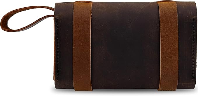 Ruck & River Leather Spice Wallet Spice Rack - 6 Spice Jars, Portable Seasoning Storage Organizer, Seasoning Bottle Holder, Condiment Container Set for Outdoor Camping BBQ Picnic