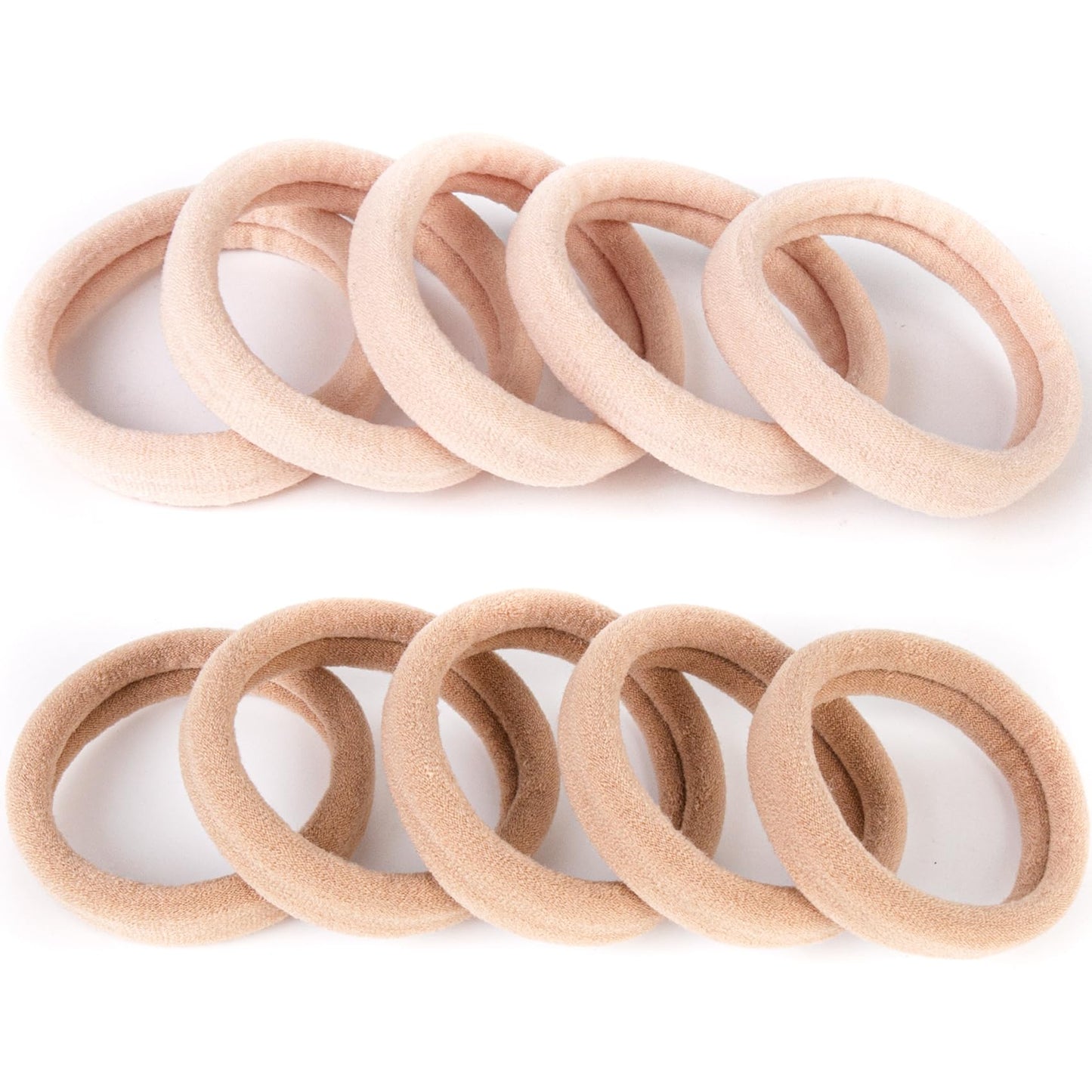 100PCS Large Cotton Ponytail Holders, Seamless Hair Ties, Elastics Hair Bands No Damage for Thick, Heavy and Curly Hair, 2 Inch Diameter by BAOLI
