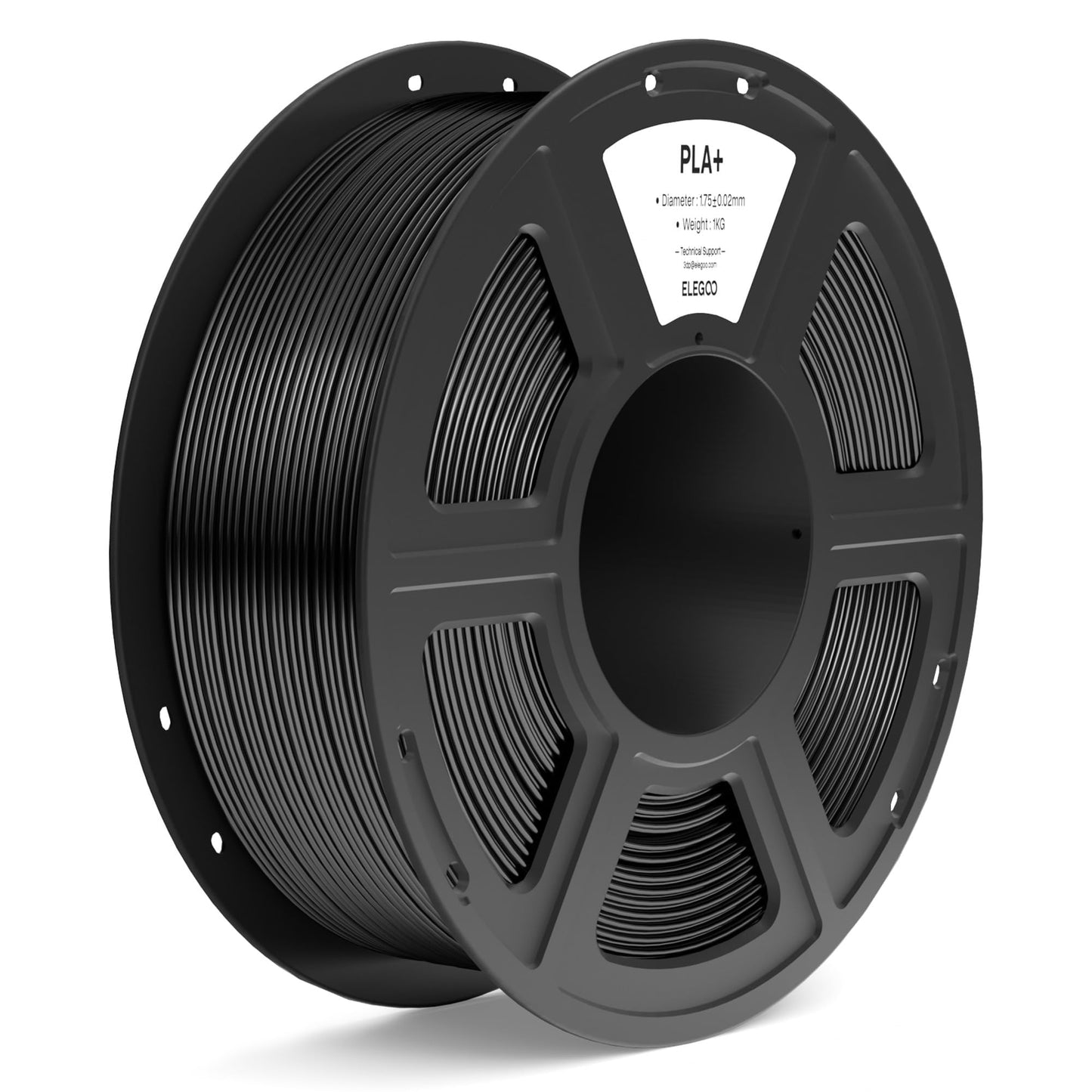 ELEGOO PLA+ Filament 1.75mm Black 1KG, High Toughness PLA Plus 3D Printer Filament Dimensional Accuracy +/- 0.02mm, 1kg Spool(2.