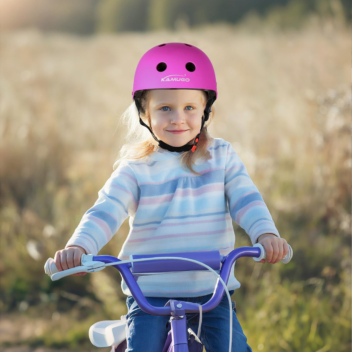 KAMUGO Toddler Bike Helmet, Kids Helmet for Girls Boys Ages 2-8 Years,Toddler Adjustable Helmet Suitable for Bicycle Skating Scooter Multi-Sports