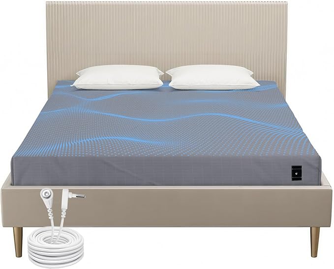 Grounding Sheets Queen Size,10% Silver Grounding Bed Sheets Grounding Fitted Sheets for Reduce Stress (60 x 80 x 14 inches)