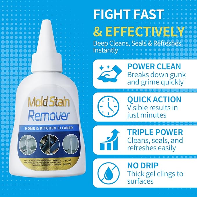 Home Remover Gel, Multi Home Stain Cleaning Gel, Heavy Duty Stain Cleaner for Washing Machine, Refrigerator Strips, Bathroom Grout, Sink, Shower, Caulk, and Front Loader Seal (7 fl oz)