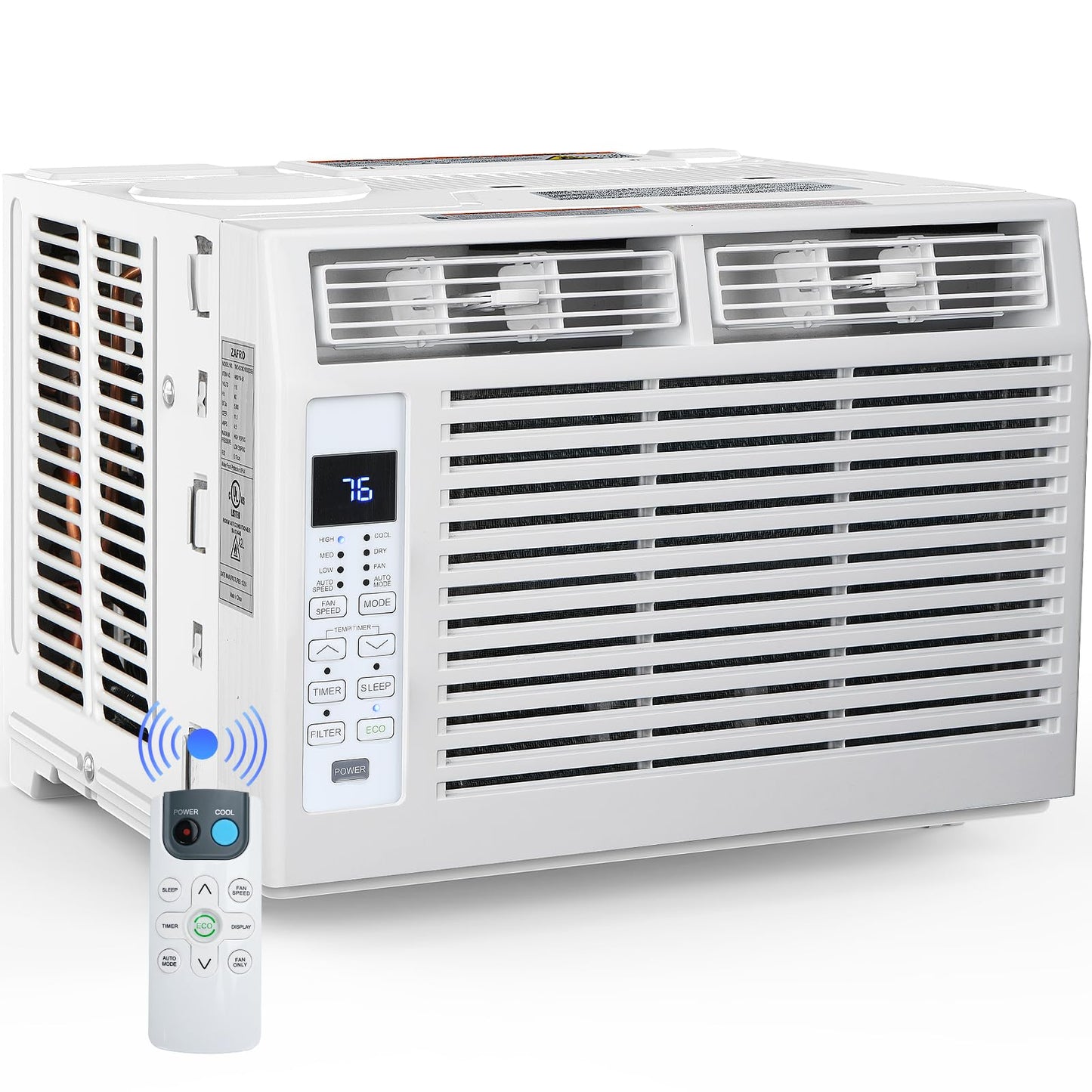 Electactic Window Air Conditioner 6,000 BTU, Window Type AC Unit with Cooling, Dry Mode, 4 Fan Speeds, 24-H Timer, Sleep Mode, C