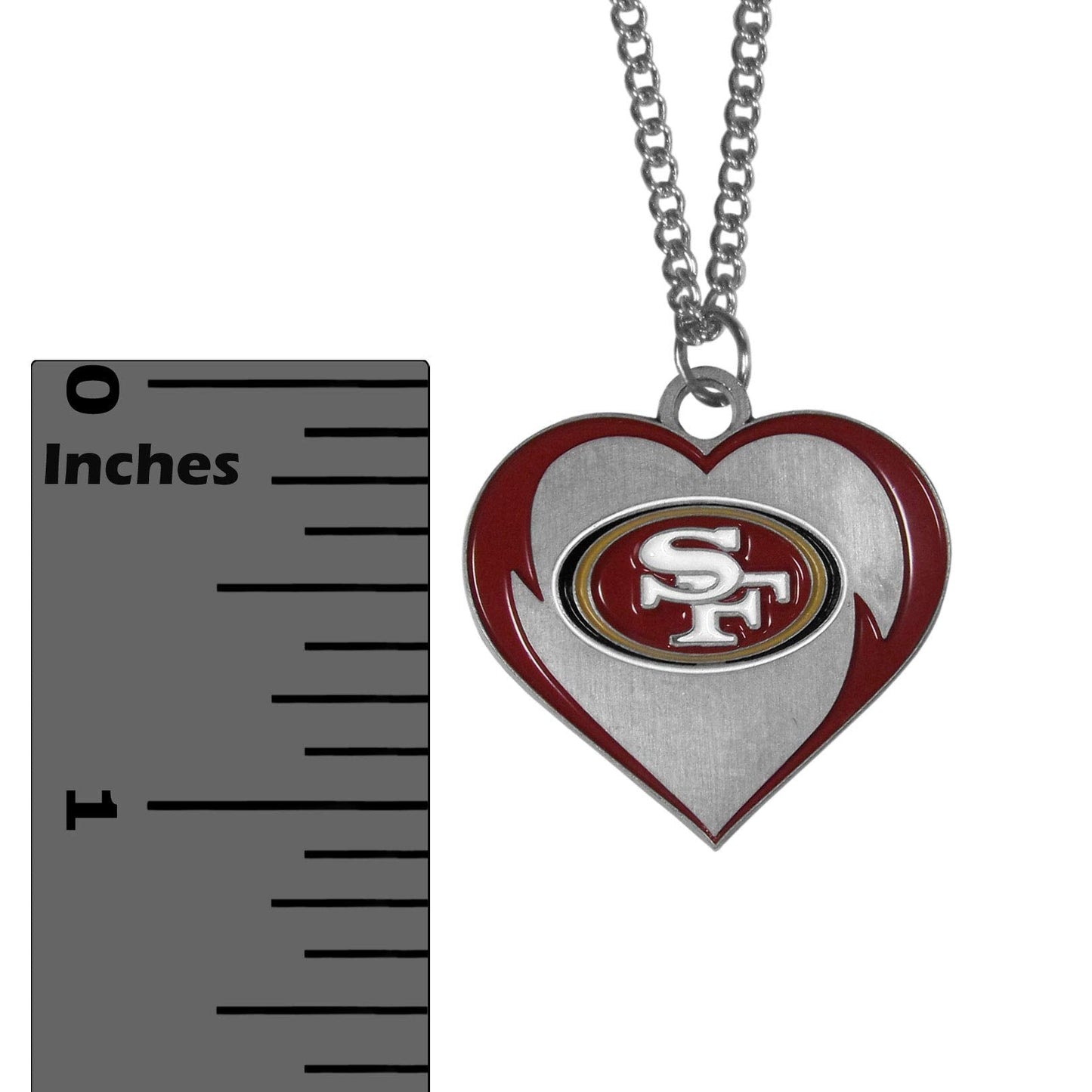Siskiyou Sports NFL San Francisco 49ers Womens Heart Necklace, Team Color, 22 inch