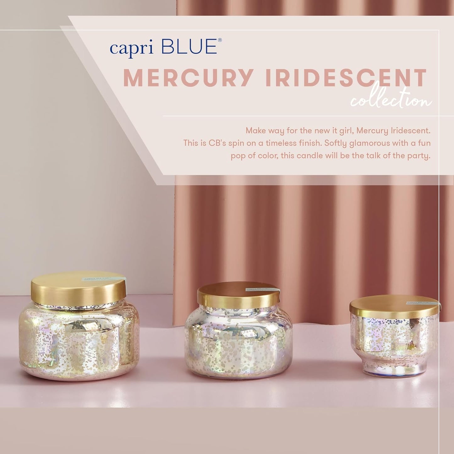Capri Blue Reed Diffuser - Reed Diffuser Set Includes Scented Oil, Sticks, and Mercury Iridescent Glass Bottle - Home Decor Room Fresheners - Coconut Santal (5.7 fl oz)