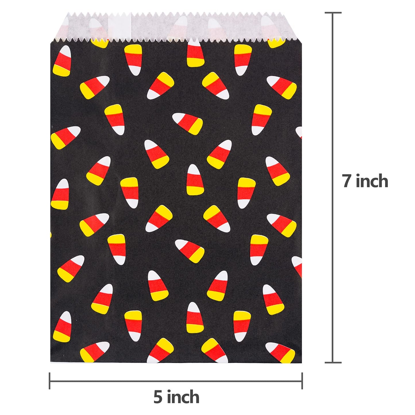 Kolewo4ever 100 Pieces Halloween Treat Bags Halloween Candy Corn Bag Paper Bags Candy Buffet Paper Bag for Chocolate Candy Cookies Party Favor