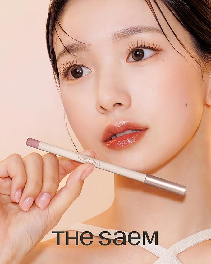 THESAEM Cover Perfection Lip Pencil - Slim, Easy-Blend & Overlip Makeup, Creamy Matte Lip Liner, Long-Lasting with Built-In Sharpener (02 Rosy)