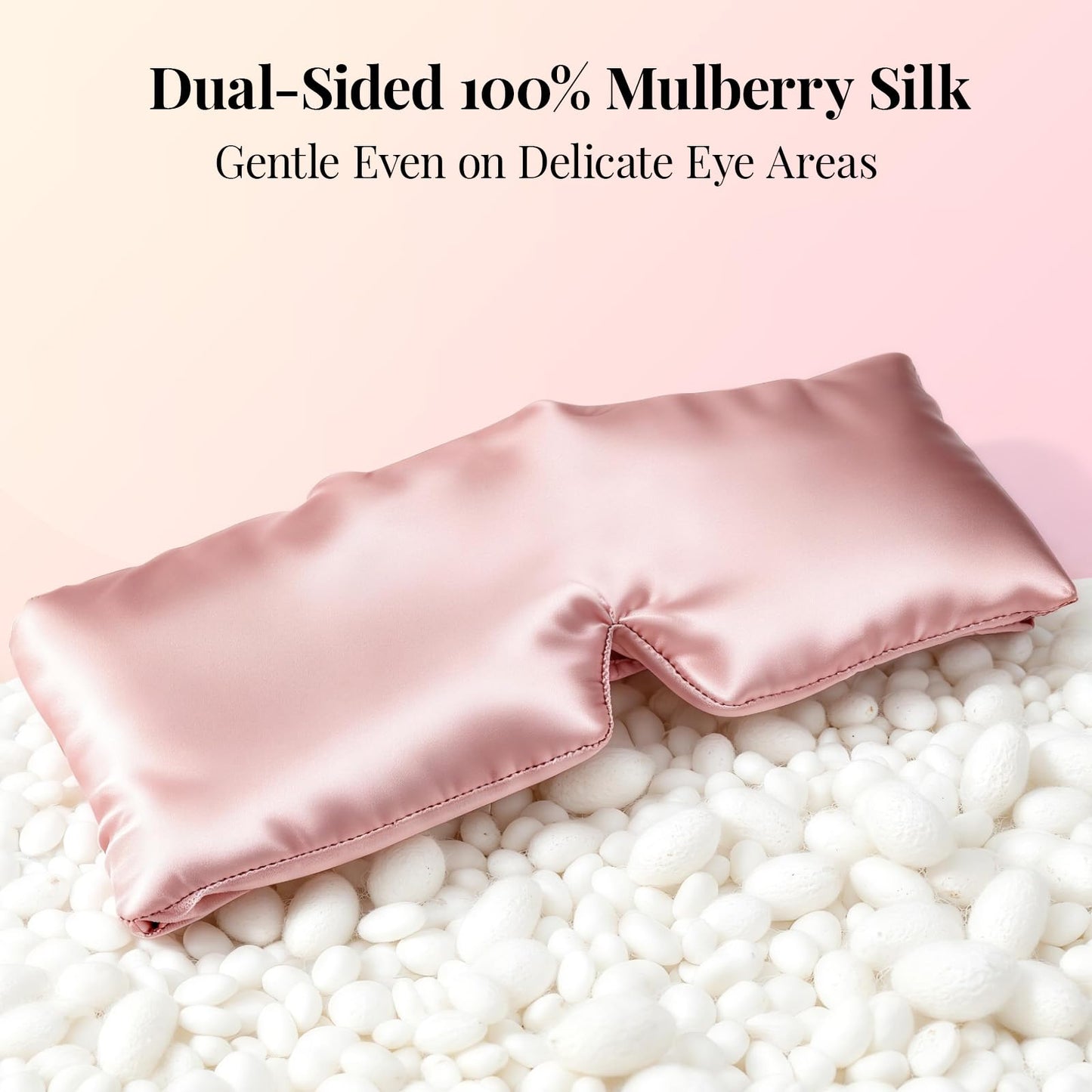 Silk Sleep Mask – 100% Mulberry Silk Eye Mask for Sleeping, Soft Slip Feel, Adjustable Headband, Blackout for Side Sleepers, Men & Women