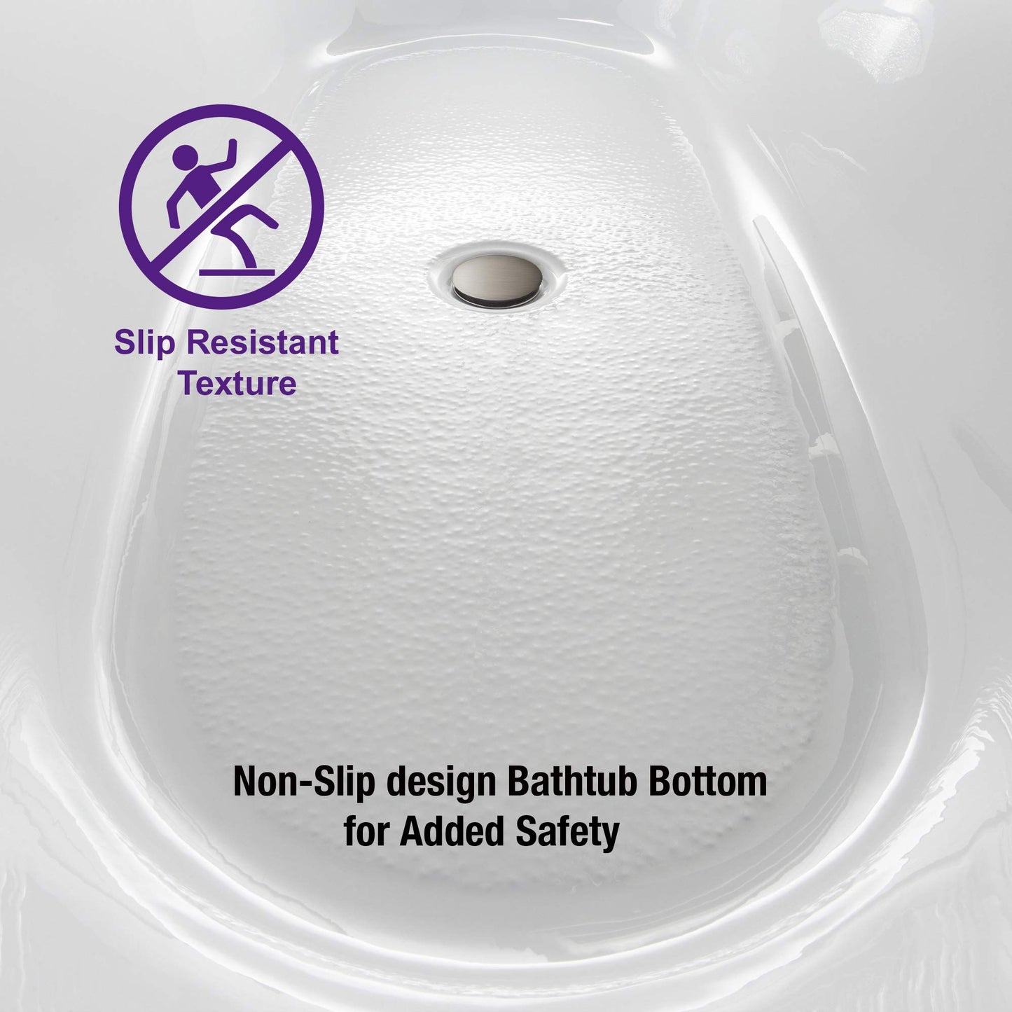 WOODBRIDGE 54"Freestanding White Acylic Soaking Bathtub with Brushed Nickel Drain and Overflow,B0006 -B-Drain &O