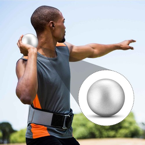 Silipull 2 Pcs Spring Sports Iron Shot Put Outdoor Shot Put Balls Silver Cast Iron Shotput Weight Balls for High School Track and Field Competition Practice(Silver,12 Lbs)