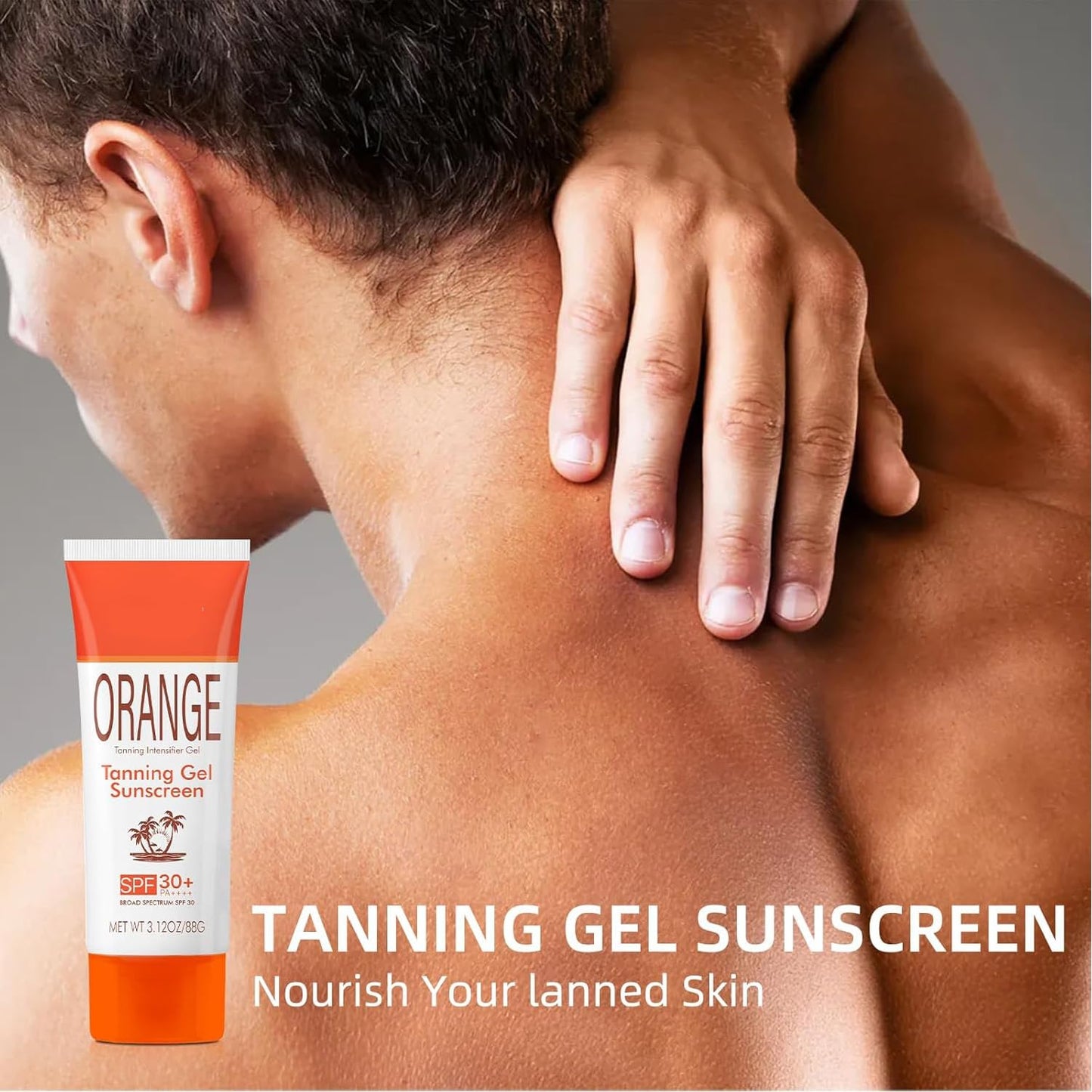 Sun Tanning Gel with SPF 30 Sunscreen, Hydrating & Moisturizing Formula Sunscreen, Travel Size Fast-Absorbing Tan Accelerator Su