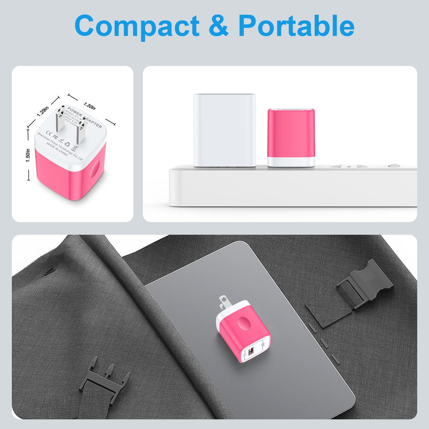 Usb Wall Charger Block 2-Pack, 5V 1A Power Adapter For Iphone 14/13/12/11/Xs/8 Plus, Samsung Galaxy S23/S22/S21/S10/S9, Google P