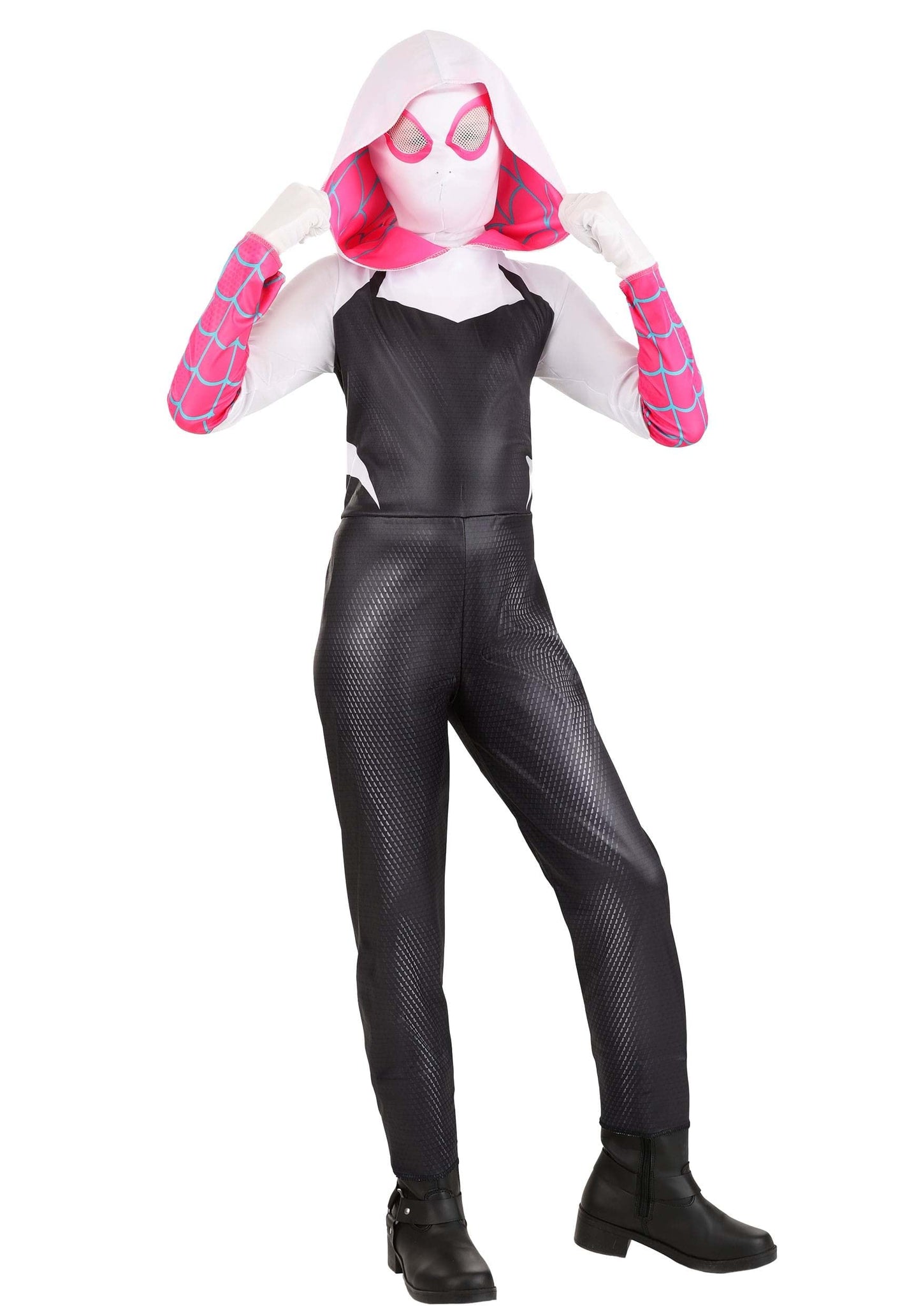 Jazwares MARVEL Girls Spider Gwen Costume, Spider Man Gwen Stacy Kids Superhero Halloween Costume, Child - Officially Licensed Small