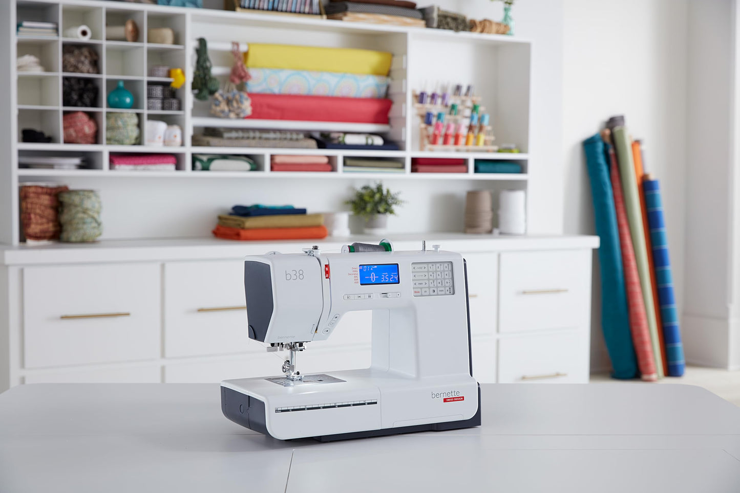 Bernette B38 Computerized Sewing Machine for Quilting & Embroidery with Free Tote Bag – Heavy-Duty, Portable with LCD Display for Seamless Stitching & Creative Sewing Projects