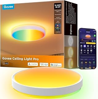 Govee Smart Ceiling Light 4300LM, RGBIC LED Ceiling Light Fixture Works with Matter, Flush Mount Light Fixture, DIY Color...