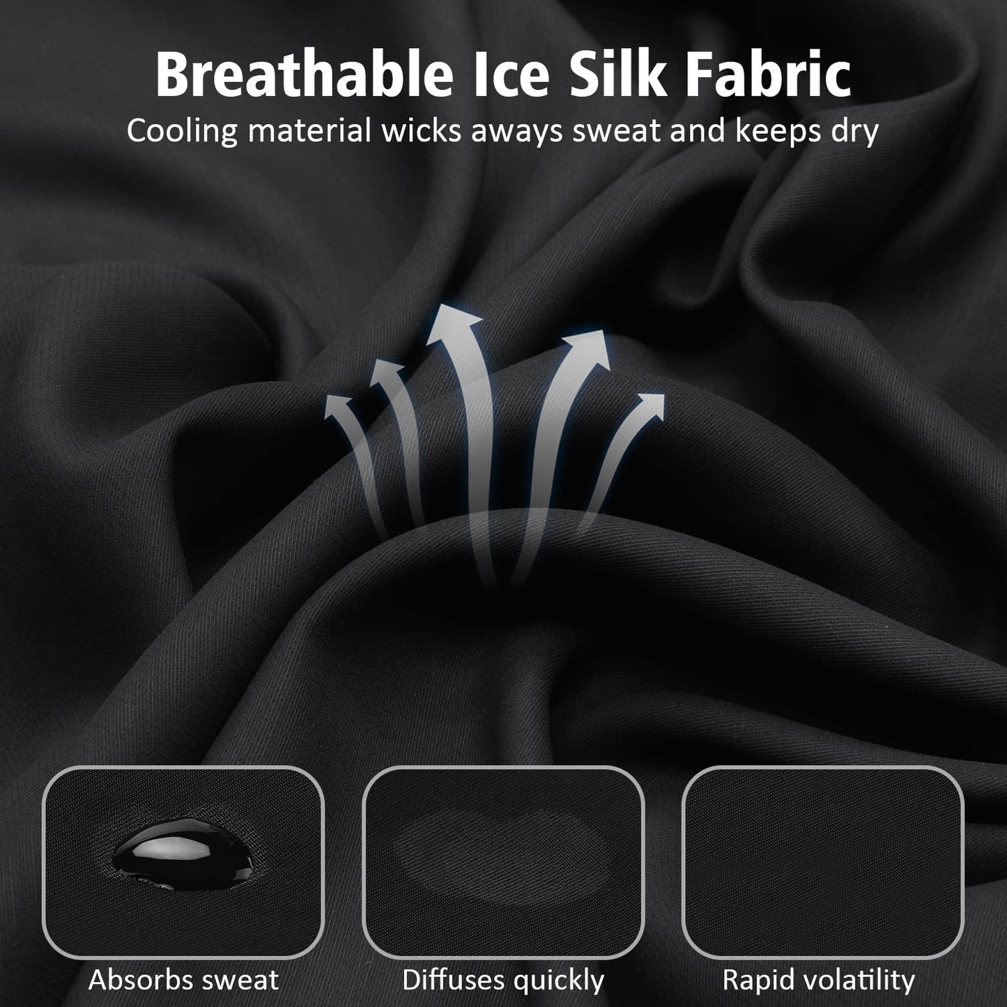 Summer Balaclava Men Women Cooling Ice Silk Face Mask Sun UV Protection Balaclava Hood for Cycling Motorcycling Black (Black+Black)