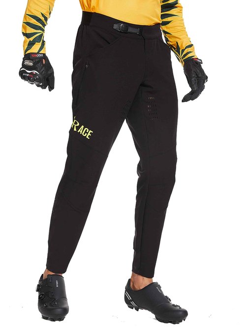 REYSHIONWA Men's Mountain Bike Pants Cycling Riding Pants MTB Waterproof Lightweight BMX Downhill Dirt Bike Pants Black