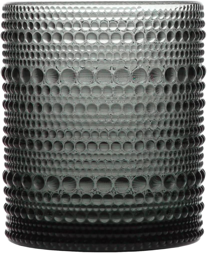 Fortessa Jupiter Beaded Hobnail Glass, 10 Ounce Double Old Fashioned (Set of 6), Storm